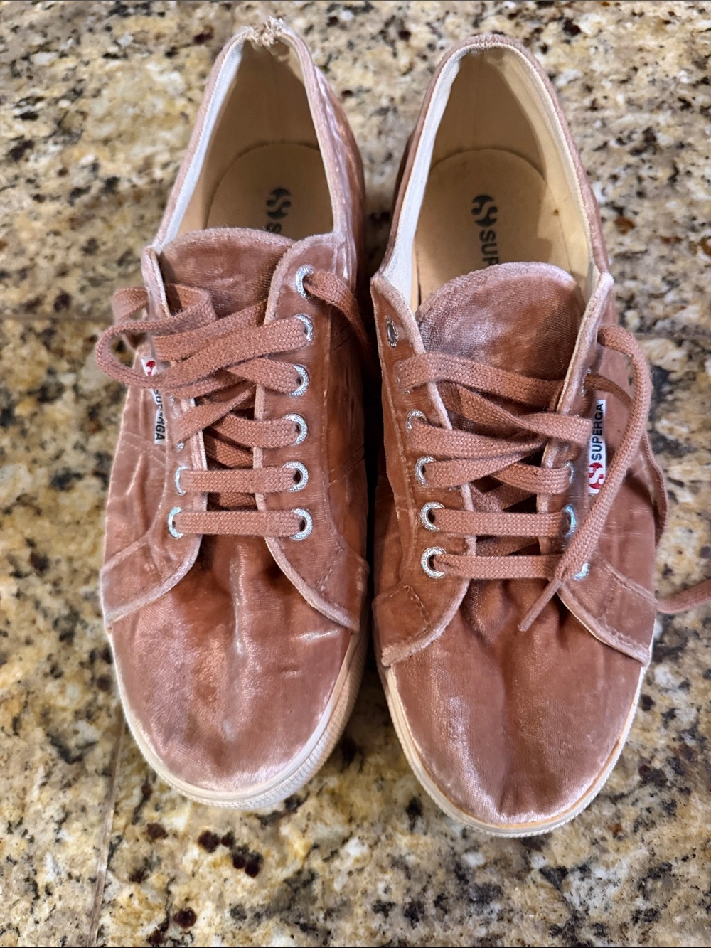 Superga Women’s Velvet Sneakers in Dusty Rose